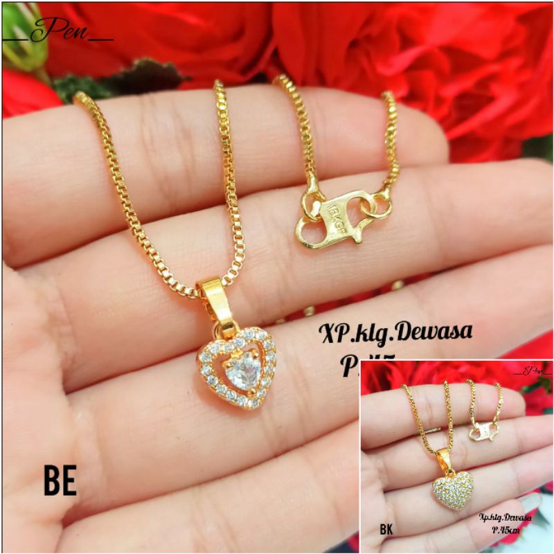 Fourfashion Kalung Titanium Dewasa Motif Love Kekinian PD219