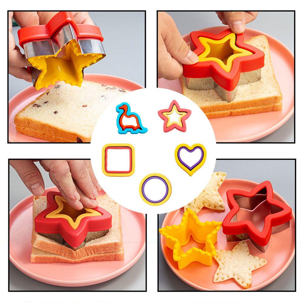 Preva Cetakan Pemotong Sandwich Kue Kering Dapur Dekorasi Makanan Fondant Bulat Persegi 3D Cookie Cutter