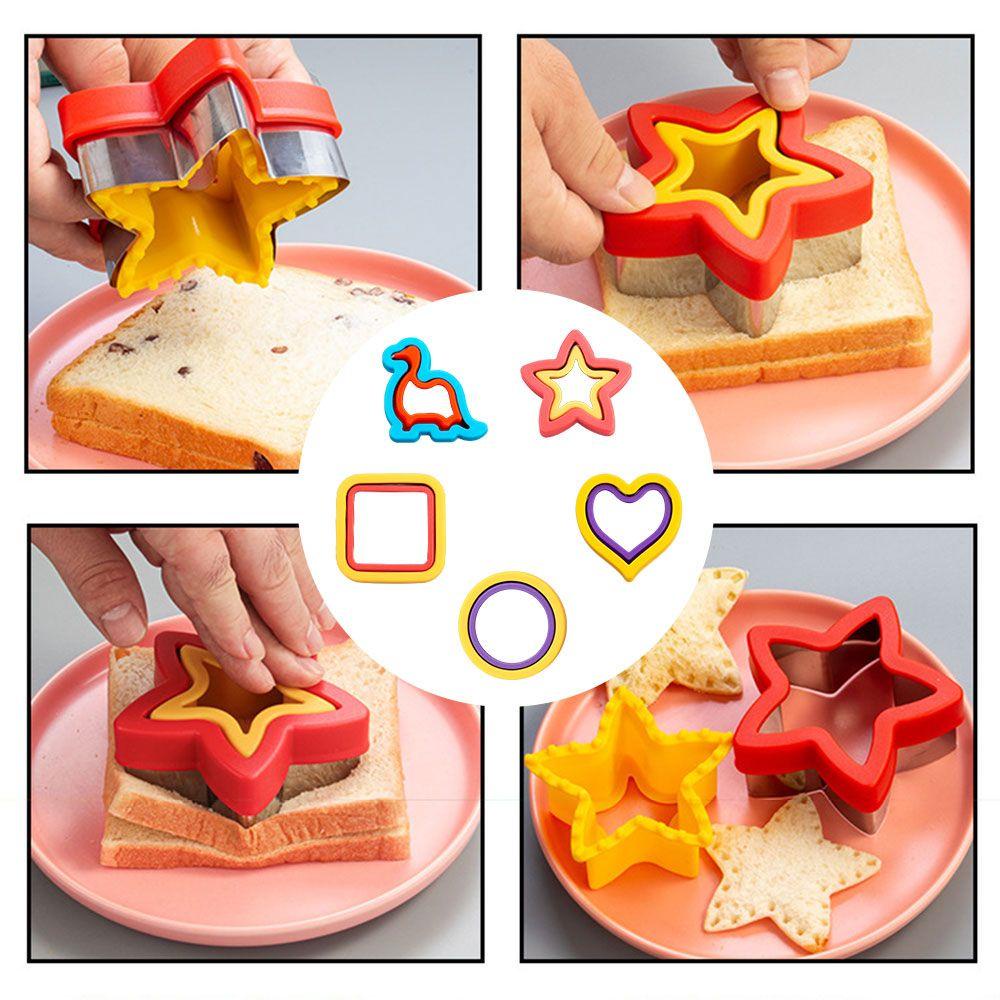 Chookyy Sandwich Cutter Cetakan Bakeware Pastry Dekorasi Makanan Fondant Bulat Persegi 3D Cookie Cutter