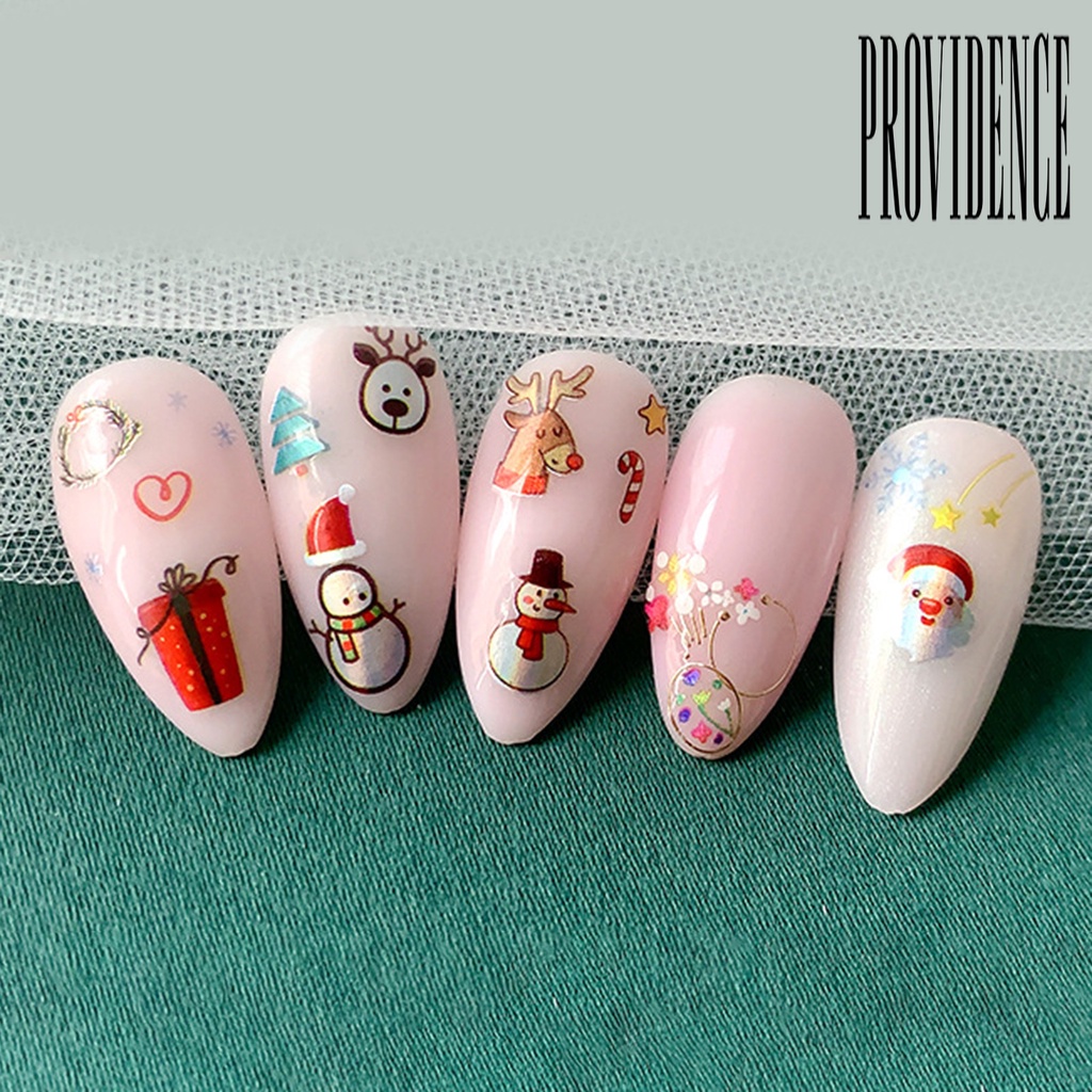 Providence Stiker Kuku Motif Kartun Natal Untuk Dekorasi Nail Art