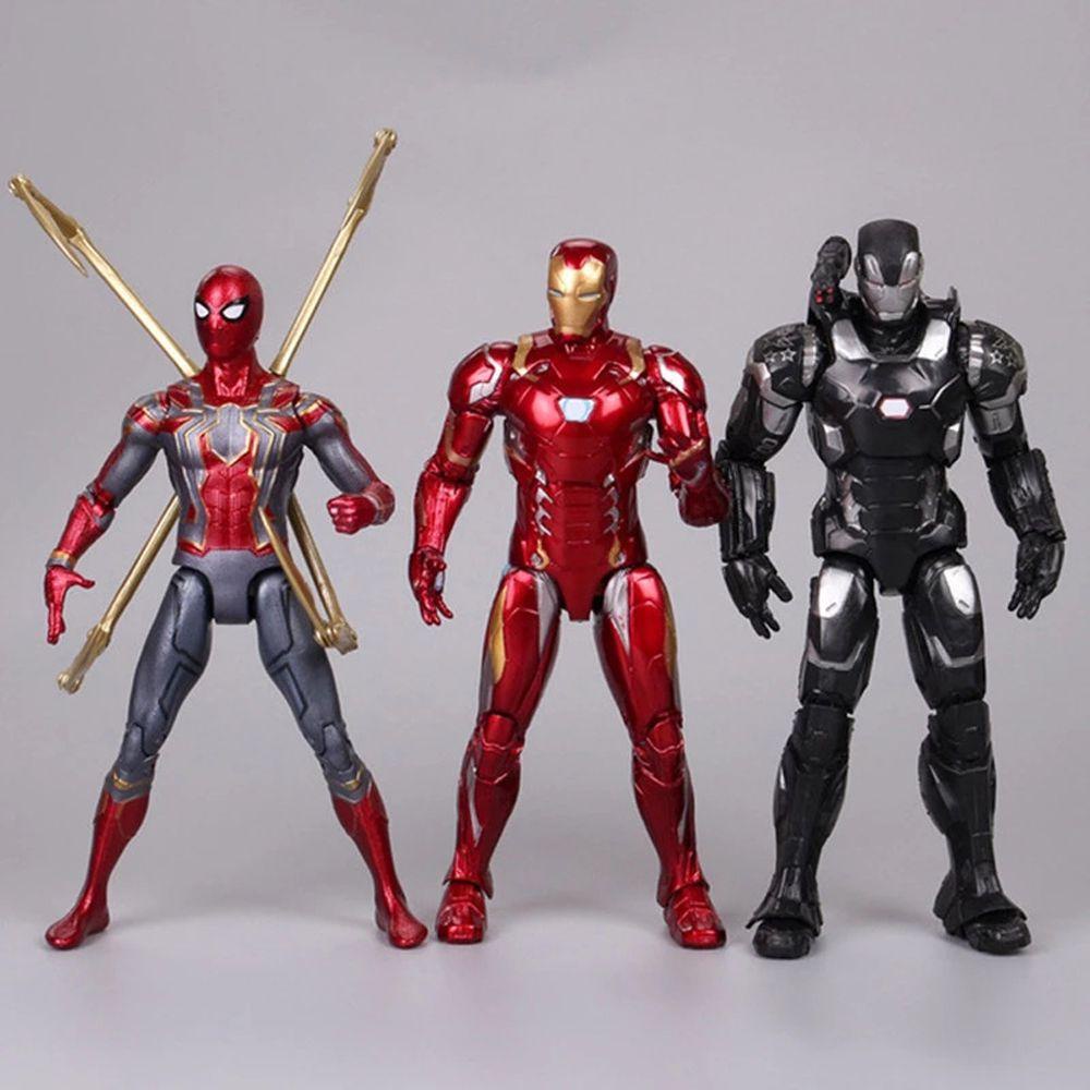 Lanfy Marvel Mainan Hadiah Natal Gift Box Iron Man 17CM Black Panther Thanos Action Figure