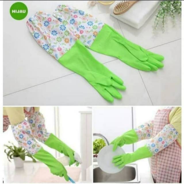 Sarung Tangan Latex Panjang 50cm untuk cuci piring/berkebun/beternak/cleaning Service