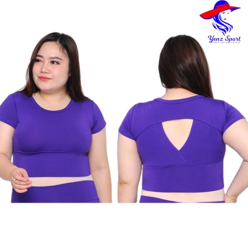 ATASAN BAJU SENAM AEROBIC ATASAN CROP SEXY JUMBO BAJU ZUMBA YOGA FITNES GYM
