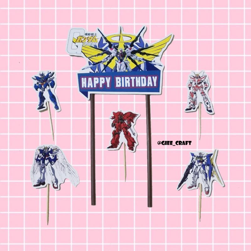 Cake Topper GUNDAM / Topper Kue GUNDAM / Hiasan Kue GUNDAM / GUNDAM