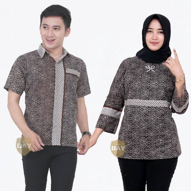 Batik couple.  Blouse wanita.  Hem batik