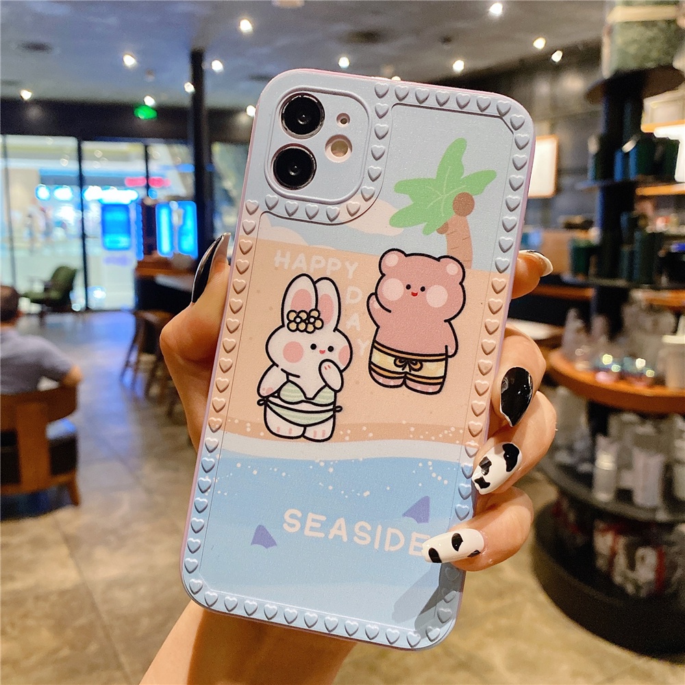 Soft Case Realme C11 C15 C20 C21 C21Y OPPO A15 A16 A54 A55 4G A5S A7 A12 A11K A9 A5 2020 A74 A94 A93 Reno 4F 5F F19 F17 Pro Loving Cute bear in space Case-4