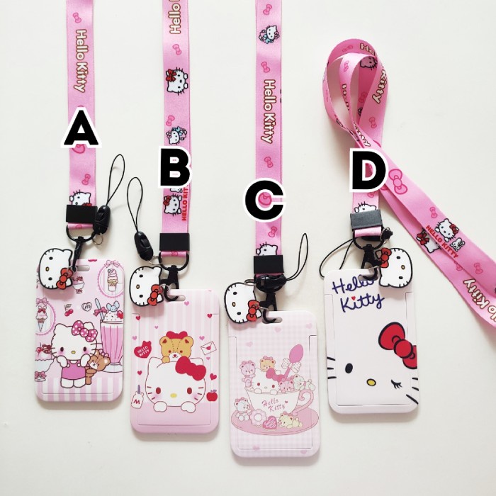 

Eklusif Id Card Holder Name Tag Lanyard / Kalung Kartu Cute Hello Kitty Sanrio Hot Sale