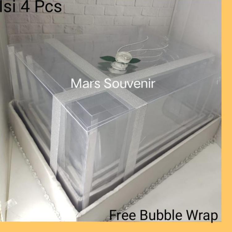 

tmr82 Box Kotak Seserahan Mika Pita 1 Set Isi 4 Box °•.¸¸.•°`