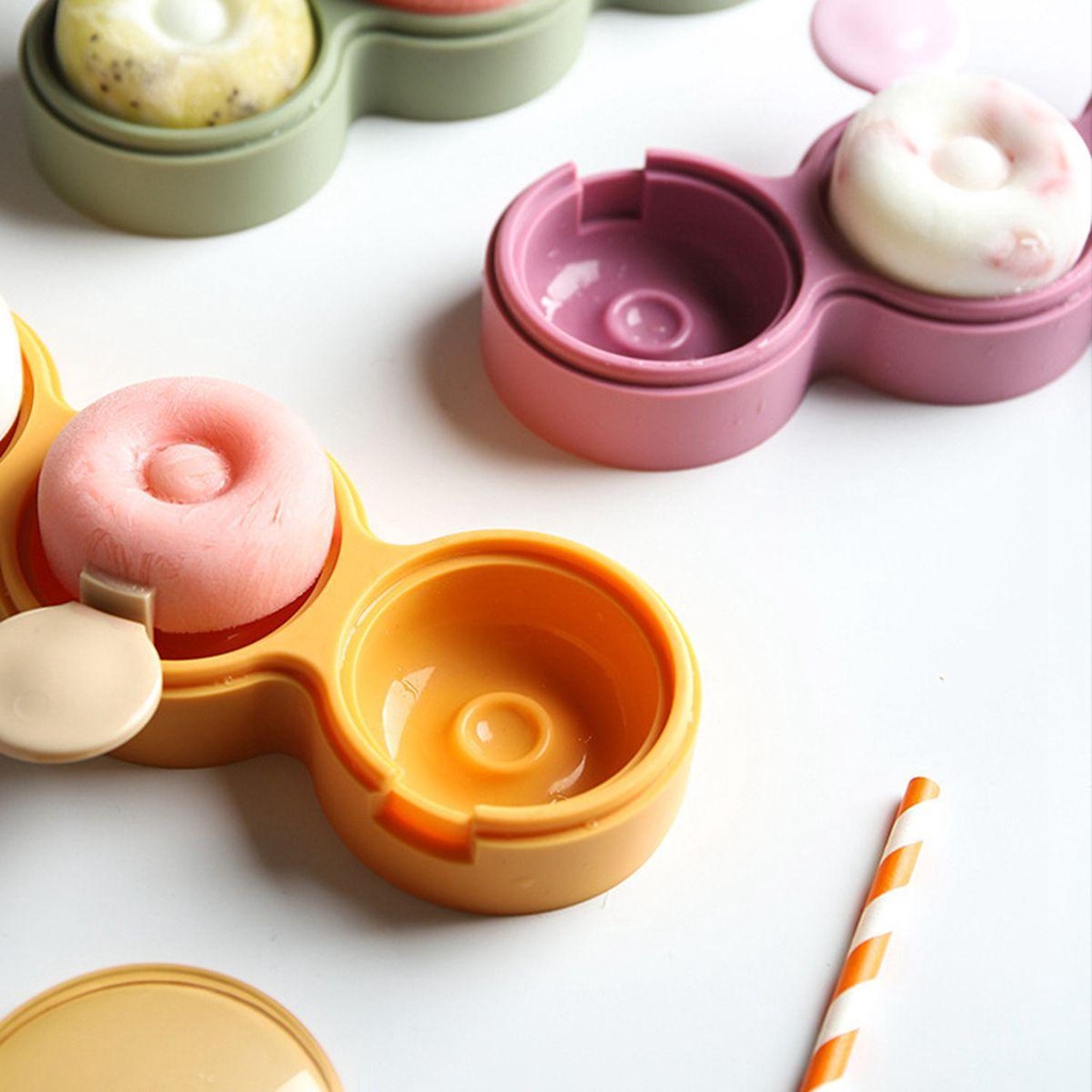 【 ELEGANT 】 Cetakan Es Loli DIY Dapur Reusable Silicone Mudah Dilepaskan Cetakan Es Krim