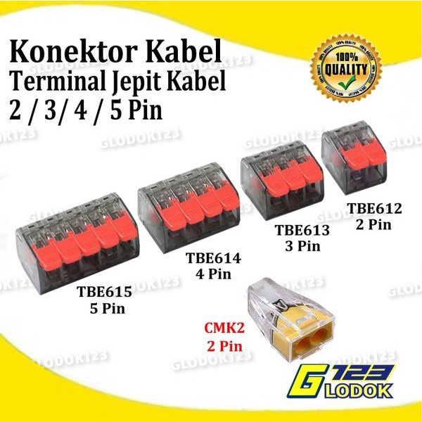 Konektor Connector Cable Terminal Cucuk Tusuk Jepit Kabel 2 3 4 5 Pin