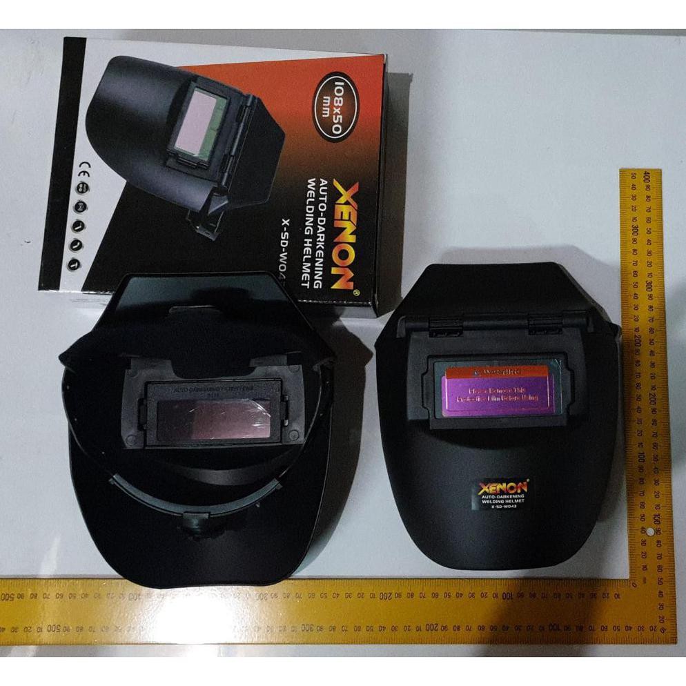 ( BISA COD ) TOPENG xeno Kedok Helm Las Auto Dark Otomatis Gelap Kaca Mata Kacamata BERGARANSI [Kode