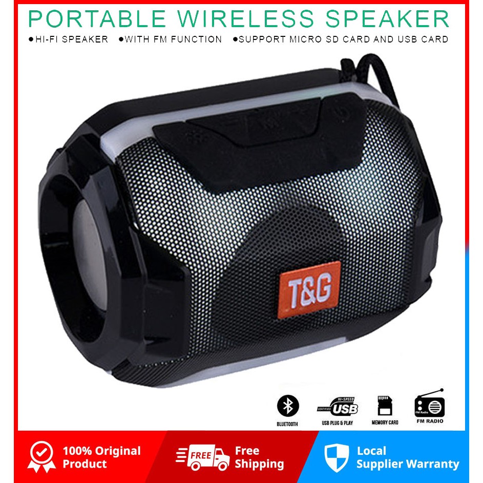 Speaker Bluetooth TG162 Mega Bass USB TF-Card FM Radio