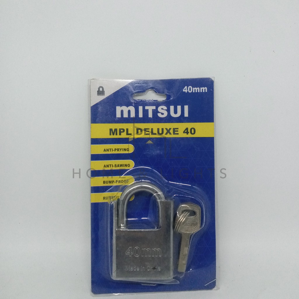 Mitsui Gembok Baja Deluxe PTH 40 dan 50 mm /  Gembok Jaket