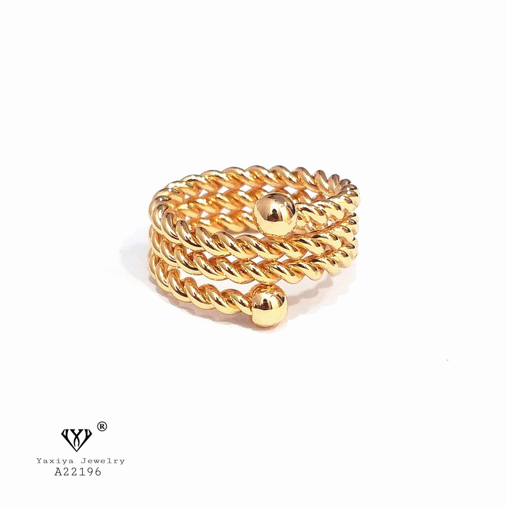 

Cincin Wanita Polos Perhiasan Lapis Emas 18K Yaxiya Jewelry 009