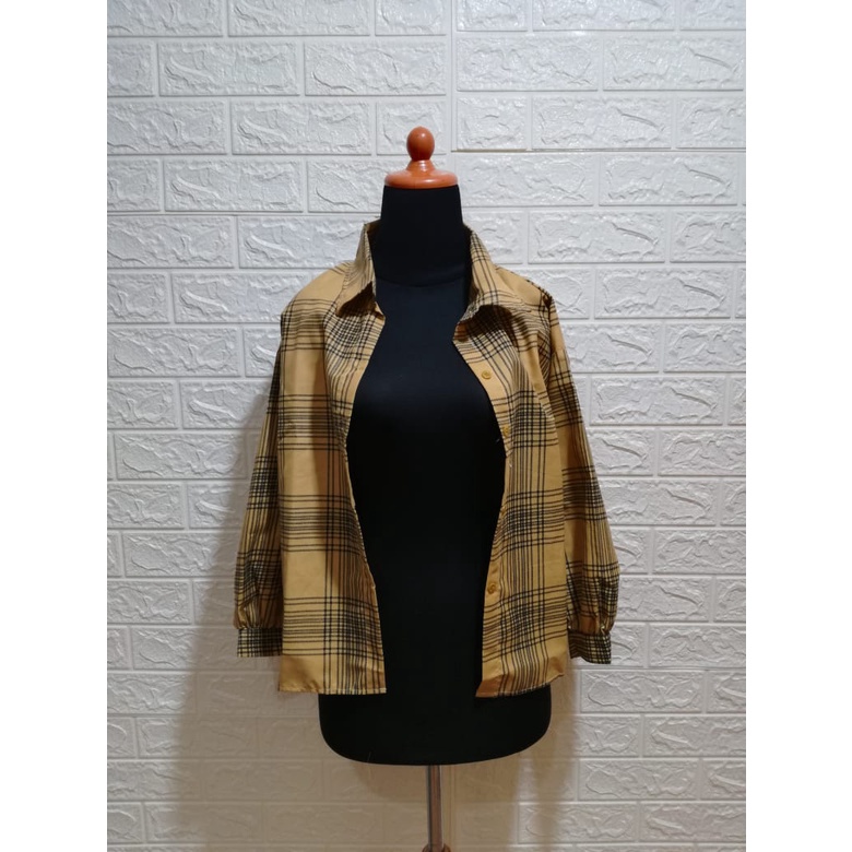 KEMEJA GUILEN OVERSIZE SHIRT BAHAN KATUN KOTAK YANDETH / FIT TO XL-COKSU