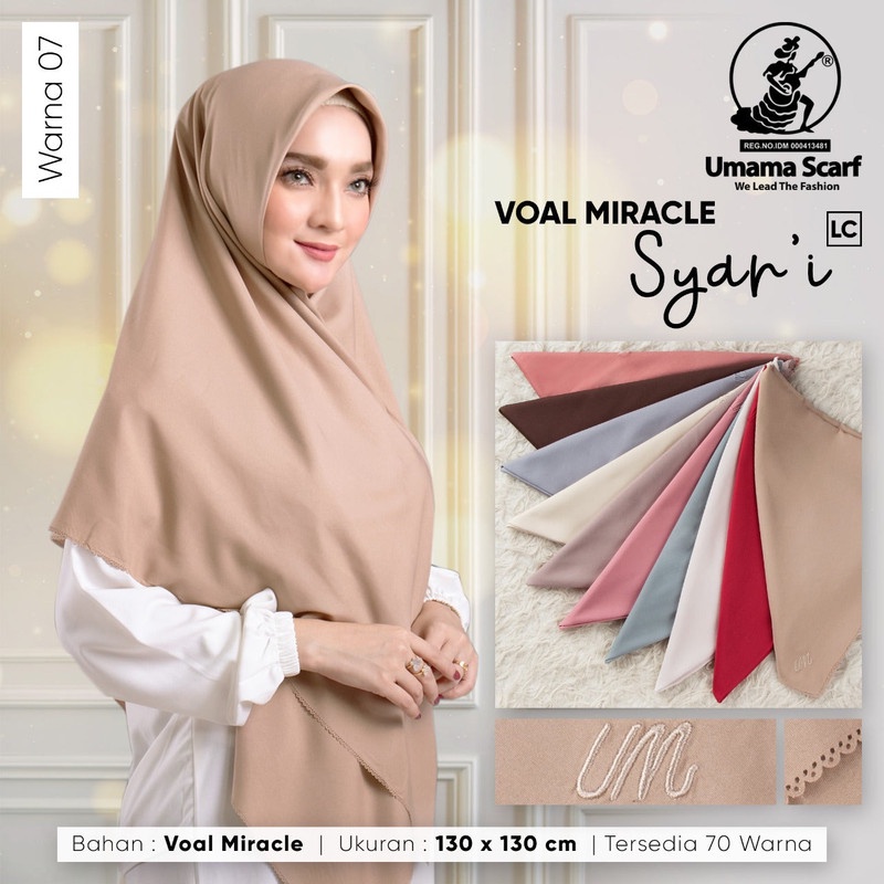 Voal Miracle Plain Syar'i - Hijab Syar'I Segi Empat by Umama Scarf