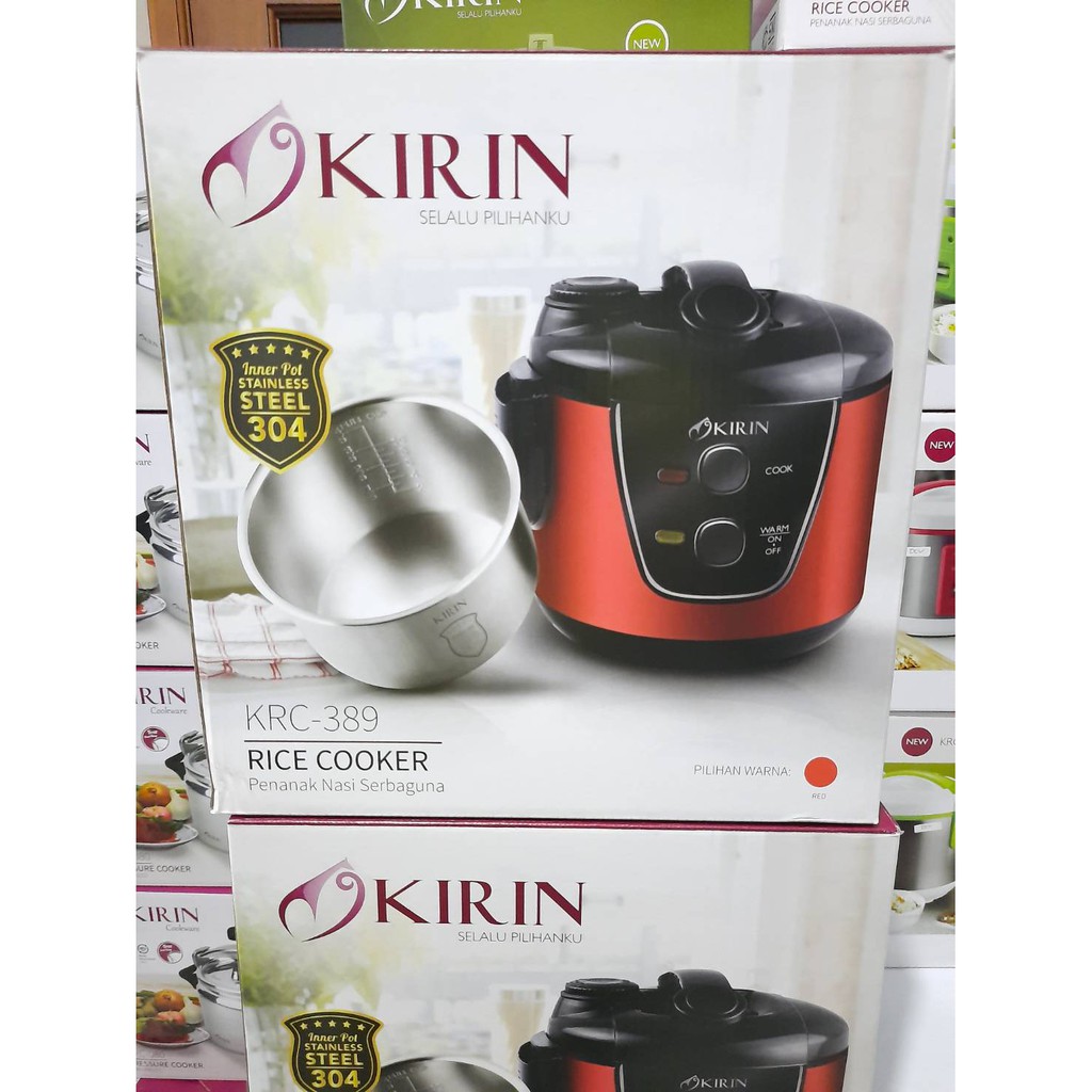 KIRIN Rice Cooker Magic Com 2 Liter Stainless Steel KRC-389 3in1 2L