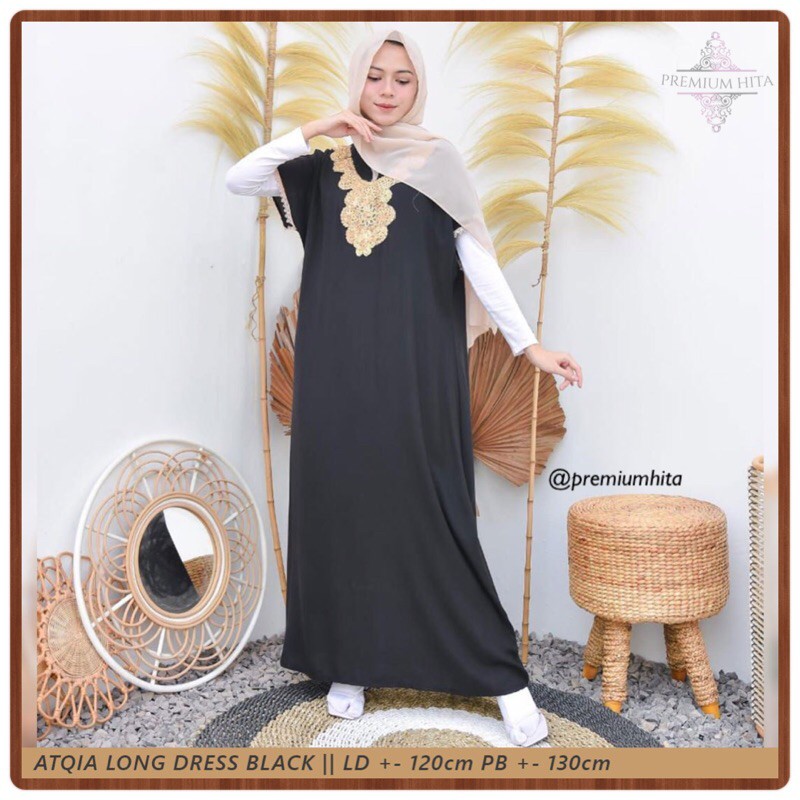 Atqia Long Dress - Gamis Long Dress Remaja Wanita Kekinian