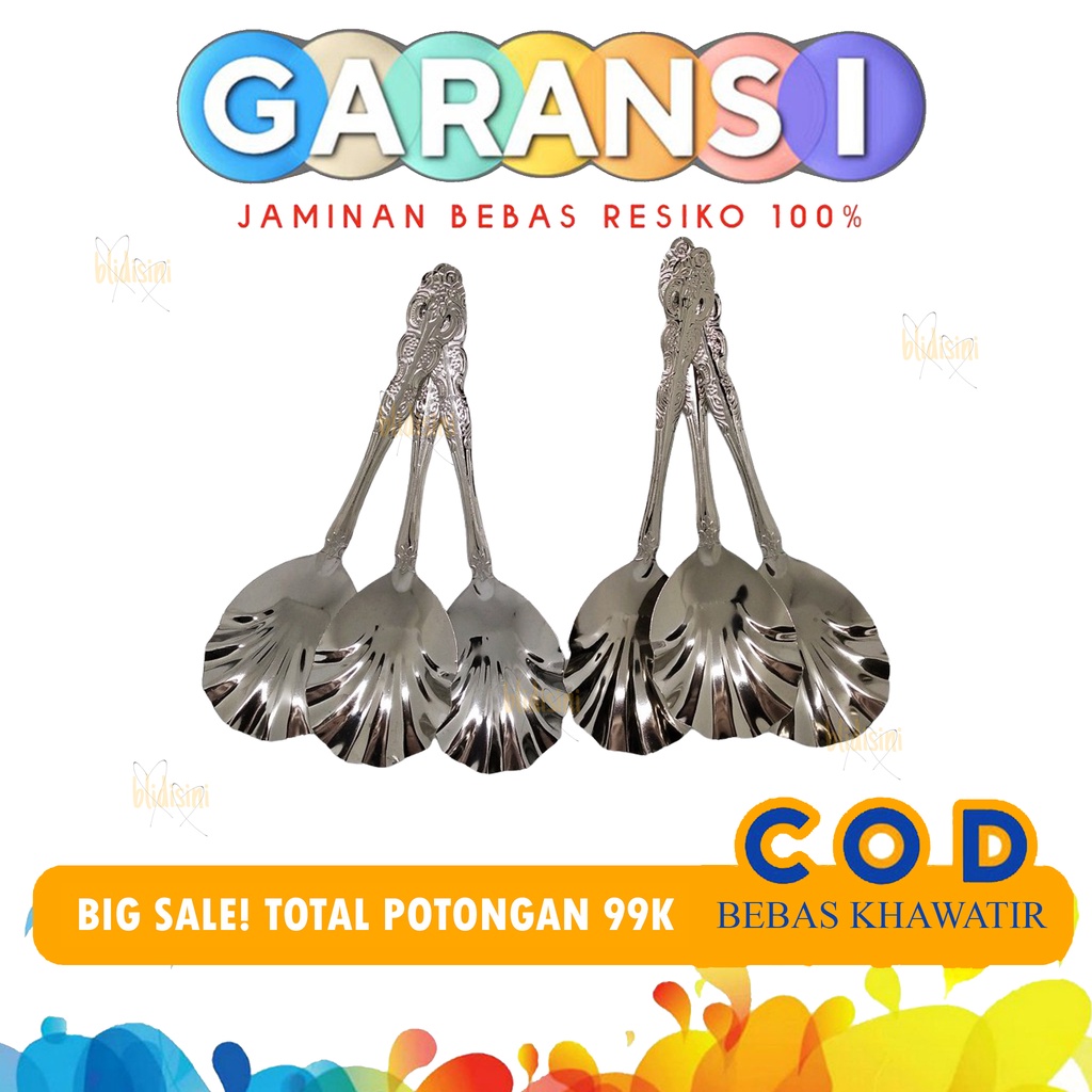 Jual Sendok Sayur Motif Kerang cocok untuk prasmanan (Soup Spoon