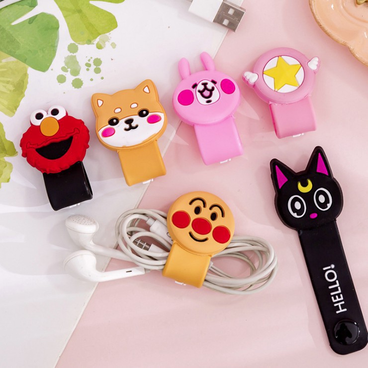 CORD HOLDER 3D TEBAL PENJEPIT KLIP PENGIKAT KABEL CHARGER CARTOON KARAKTER CUTE HP003