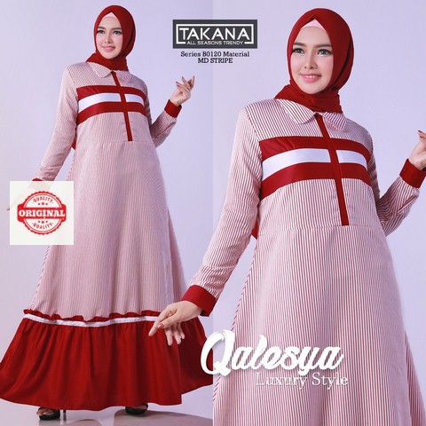 Maxi Dress Muslimah Modern Busui Zipper Qalesya by Takana