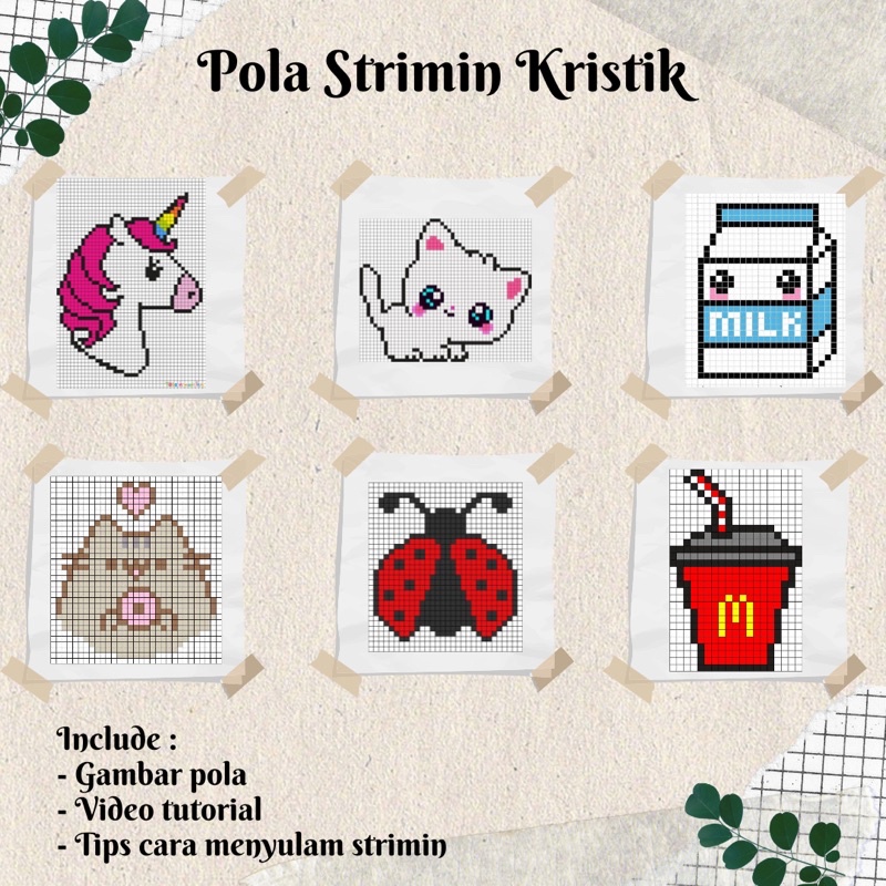 [Part 1] Pola Gambar Pattern Strimin - Menyulam kristik