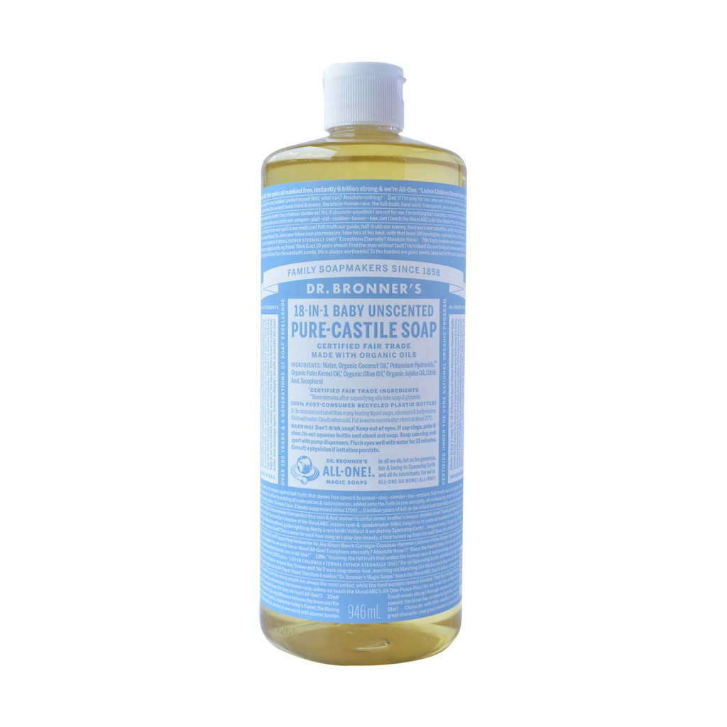 Dr. Bronner's Baby Unscented Pure - Castile Soap 946 Ml