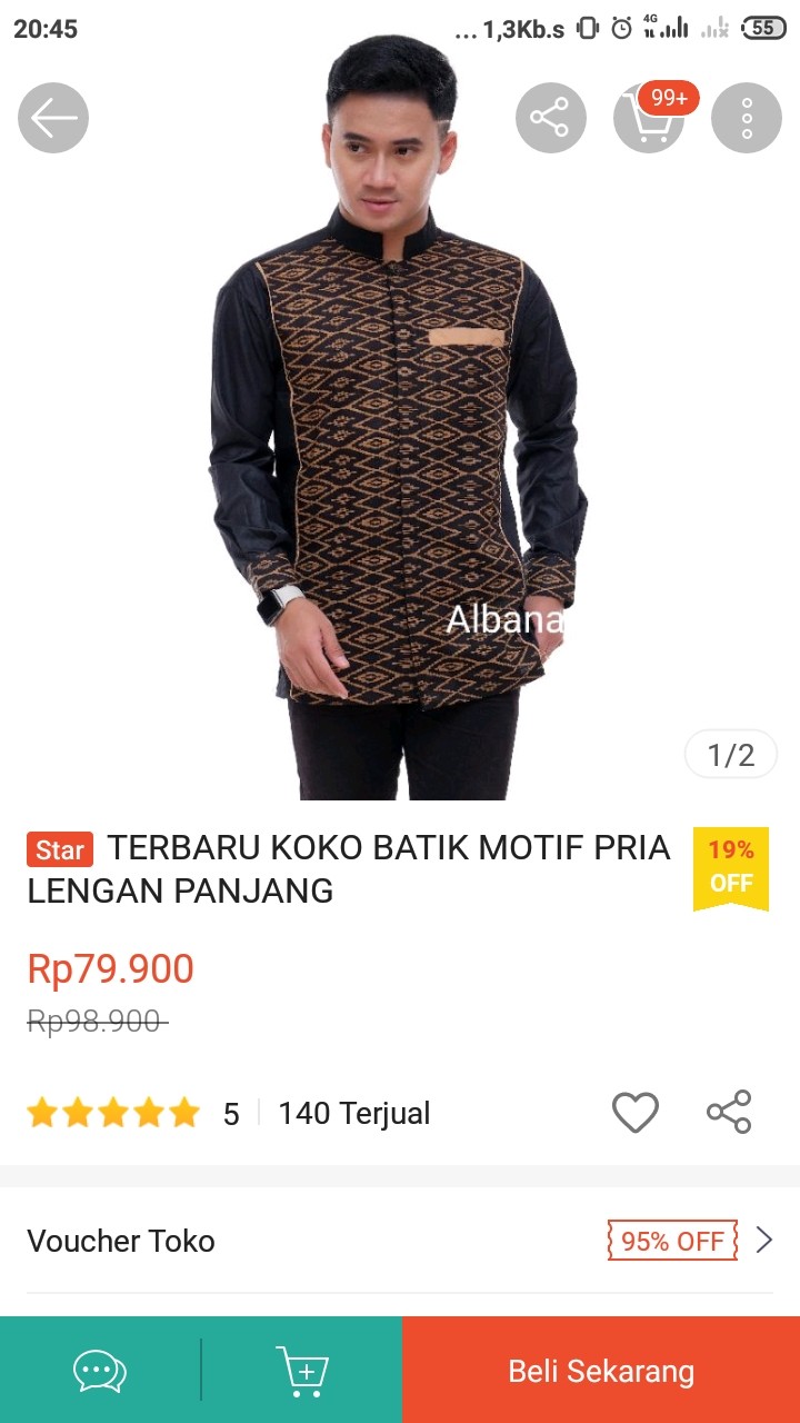 Kemeja Koko/kemeja Dewasa/kemeja Batik Lengan Panjang Terbaru Dan Terlaris