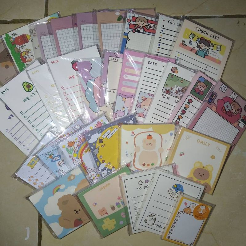 

[Vistuff.id] READY STOCK 60pcs memopad kit penpal kit journaling kit stiker lucu anak