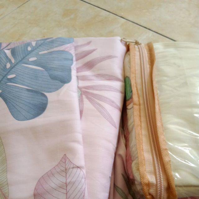 Sprei Katun Jepang Import Tropical Kombinasi S 119 - Kuning Hijau - Monstera
