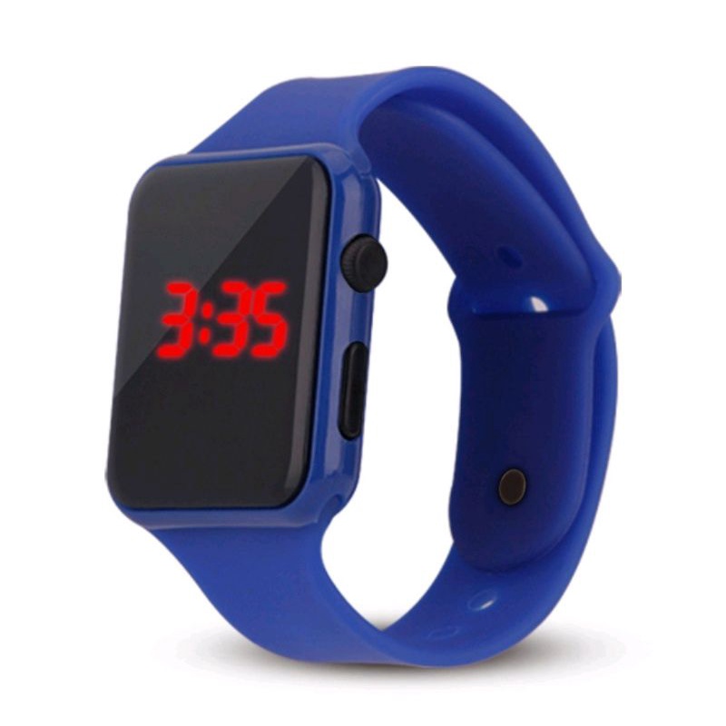 COD Jam Tangan LED Watch Kotak Digital Fashion Pria Wanita Kekinian Termurah-Ungu