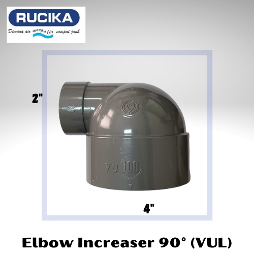 Knie / Elbow increaser 90°  (VUL) RUCIKA  4 X 2&quot;