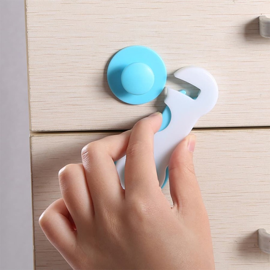 Pengaman Pengunci Laci Lemari Meja Pintu Kulkas Perabotan Bayi Baby Safety Lock Drawer