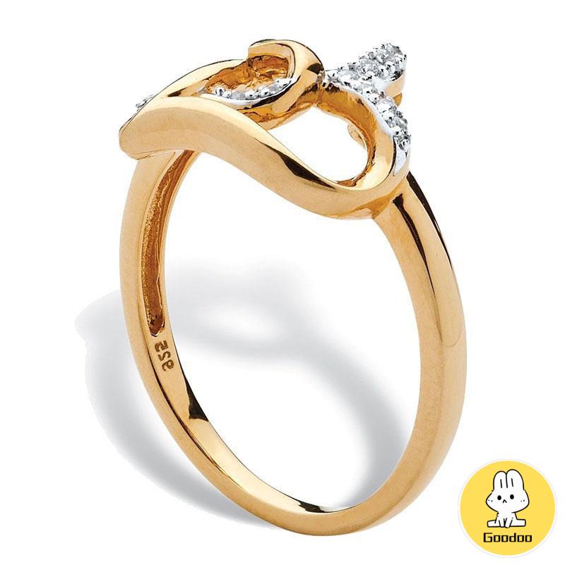 Cincin Tunangan Desain Hati Hollow Aksesoris Wanita -Doo