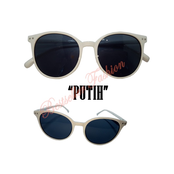 Kacamata Hitam Wanita / Pria Model Korea Retro Frame Bulat Oval Fashion Sunglasses Antiradiasi Fashion NOCASE