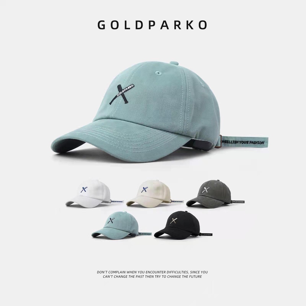 Topi Baseball Adjustable Motif Bordir GOLDPARKO Gaya Korea Untuk Pria Dan Wanita