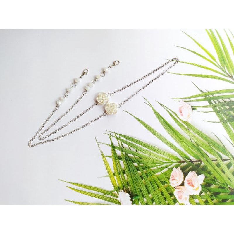 STRAP MASKER 2 IN 1 | KONEKTOR RANTAI MUTIARA MAWAR