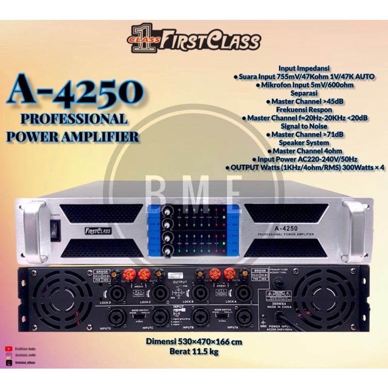 Power Amplifier First Class 4250 | FC A4250 4 Channel 4CH FCA4250
