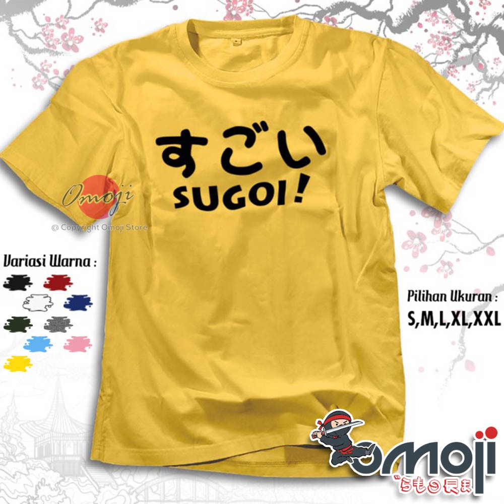  Kaos  Baju Distro Bahasa  Jepang  Sugoi Hiragana Premium 