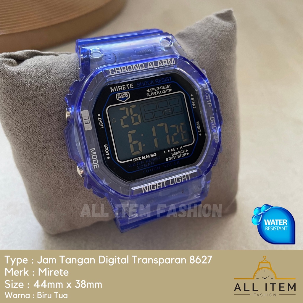 COD✅ Jam Tangan Digital Transparan Square Mirete 8627 / Sport Watch / Jam Fashion / Jam Persegi Model Korea