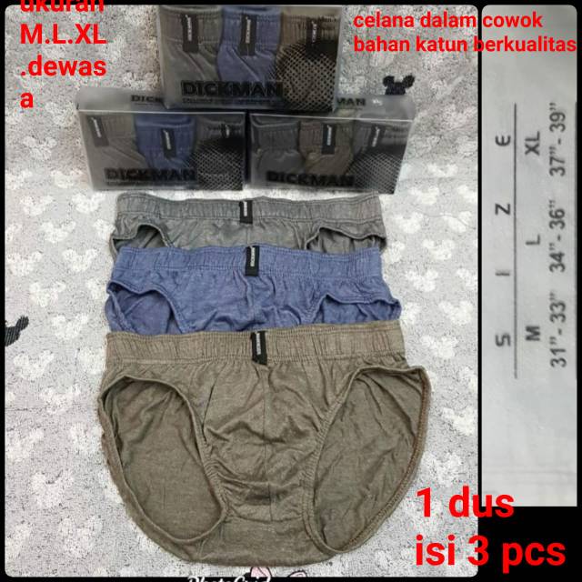 Mey grosir celana dalam pria katun m,l,xl warna random