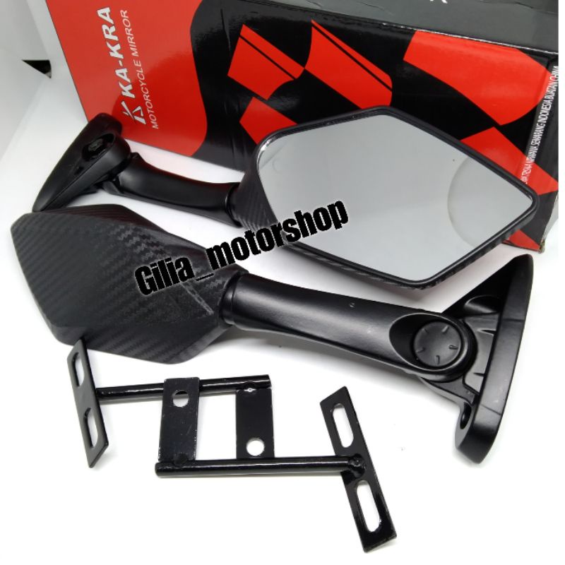 Spion Motor Model CBR Carbon Ka-kra Mirror Putih CBR Nmax Pcx R15 R25