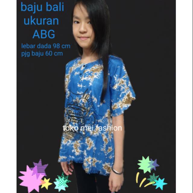 BH 51 Meygrosir Baju bali ukuran ABG L all size barong katun warna