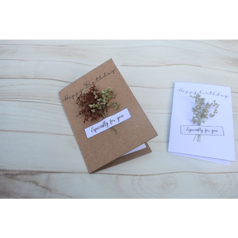 kartu ucapan greeting card custom aesthetic vintage bunga kering