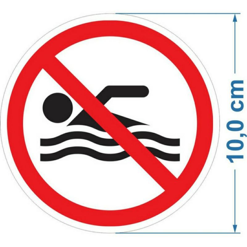 

STIKER NO SWIM 10x10CM
