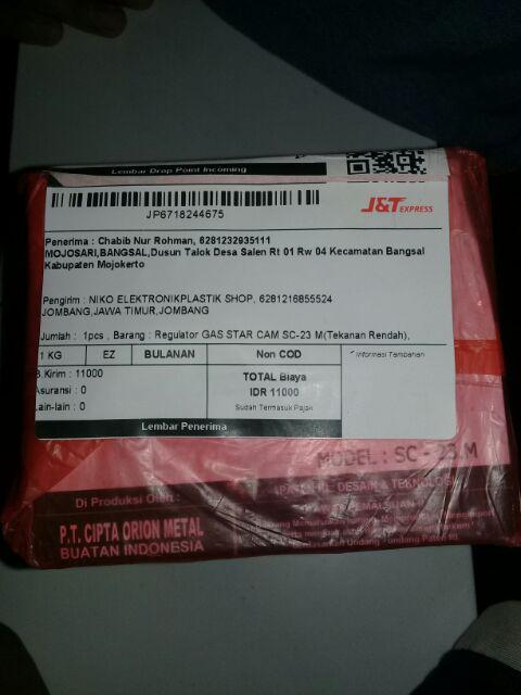 Regulator Gas Star Cam Sc-23 M(tekanan Rendah)