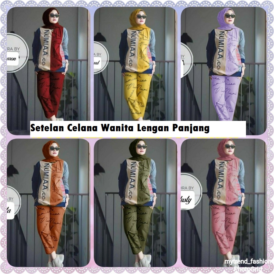 MTF Setelan Celana Wanita Ld 114 Baju Fashion Set Cewek Numia
