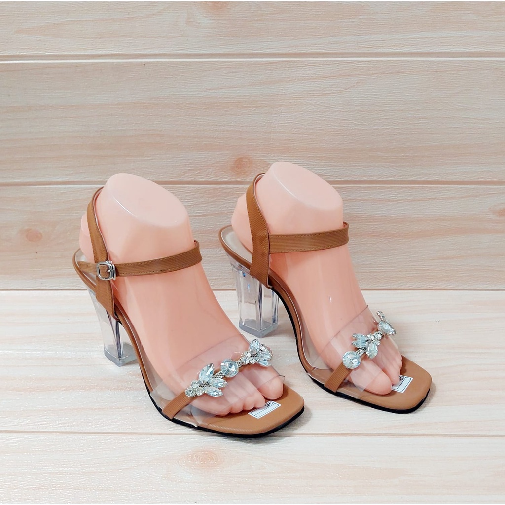 HOT SALE SANDAL PESTA HAK KACA IMPORT TERBARU YD 032