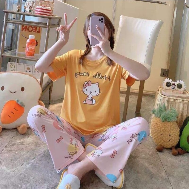 MDLV BAJU TIDUR HK YELLOW CP BAJU TIDUR IMPORT CEWEK BEST SELLER PIYAMA DEWASA FASHION IMPORT