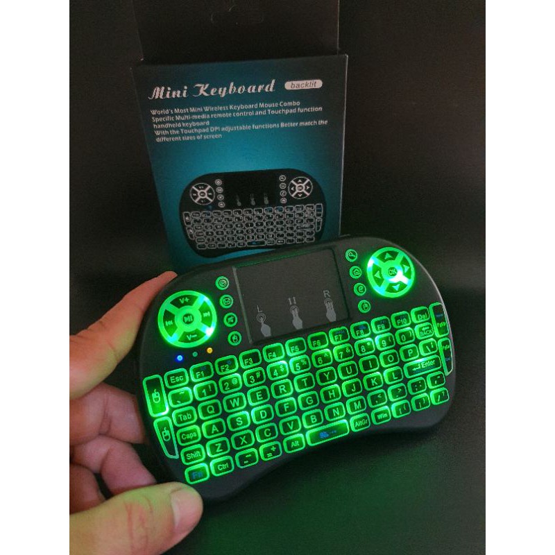 i8 mini Keyboard Wireless Mouse Touchpad 3 color Backlight dongle receiver